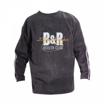 Unisex polar fleece crewneck sweatshirt with piping